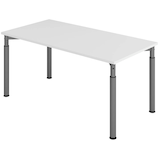 Artikelbild 1 für HAMMERBACHER Mirakel höhenverstellbarer Schreibtisch lichtgrau rechteckig, 4-Fuß-Gestell grau 160,0 x 80,0 cm, Artikelnummer 998777