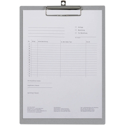 Artikelbild für MAUL Klemmbrett MAULcreative 2381082 DIN A4 grau Karton, 1 St., Artikelnummer 603163