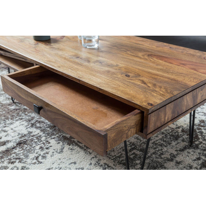 Artikelbild 7 für WOHNLING Couchtisch rechteckig Massivholz sheesham 110,0 x 60,0 x 40,0 cm, 1 St., Artikelnummer 905032