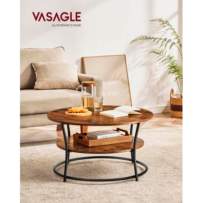 Artikelbild 3 für VASAGLE Couchtisch rund Spanplatte braun 80,0 x 80,0 x 45,0 cm, 1 St., Artikelnummer 291946