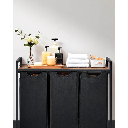 Artikelbild 7 für VASAGLE Wäschesortierer braun, schwarz, 1 St., Artikelnummer 438618