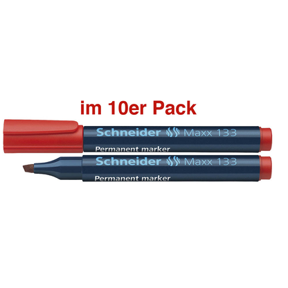 Artikelbild für Schneider Maxx 133 Permanentmarker rot 1,0 - 4,0 mm, 10 St., Artikelnummer 779553