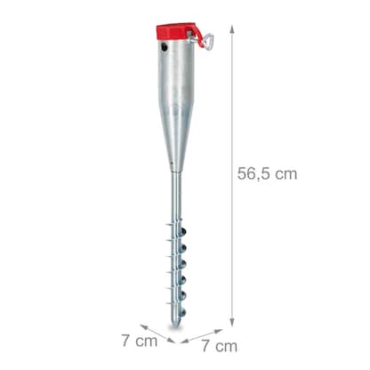 Artikelbild 4 für relaxdays Bodendübel für Sonnenschirm silber, Stahl, Artikelnummer 767733