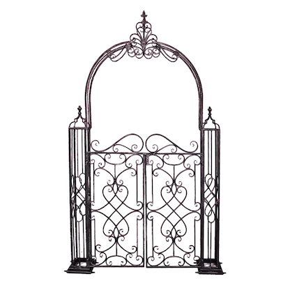 Artikelbild für Garden Pleasure Rankbogen mit Tor TOWADA Metall schwarz gebogen 150,0 x 245,0 cm, 1 St., Artikelnummer 285209