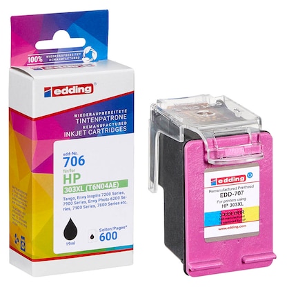 Artikelbild für edding EDD-706 schwarz Druckerpatrone kompatibel zu HP 303XL (T6N04AE), Artikelnummer 591816