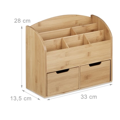 Artikelbild 2 für relaxdays Schreibtisch-Organizer braun Bambus 6 Fächer 33,0 x 13,5 x 28,0 cm, Artikelnummer 392727