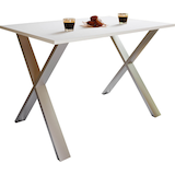 Artikelbild 1 für VCM my home Esstisch Xona weiß rechteckig, U-Fuß silber, 110,0 x 50,0 x 76,0 cm, Artikelnummer 526165