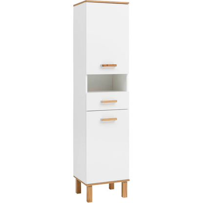 Artikelbild für MÖBELPARTNER Badschrank Padua 701995 weiß glanz, eiche landhaus 40,4 x 35,0 x 178,5 cm, Artikelnummer 672994