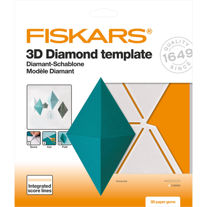 Artikelbild 2 für FISKARS® Stanzschablone 3D Diamant Vorlage weiß, Artikelnummer 834438