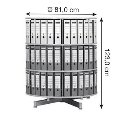 Artikelbild 2 für reef Ordnerdrehsäule hellgrau bis zu 72 Ordner, Etagen einzeln drehbar, H: 120,0 cm, Artikelnummer 677872