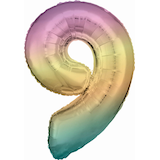Artikelbild 1 für amscan® Folienballon Zahl 9 regenbogen, 1 St., Artikelnummer 222309
