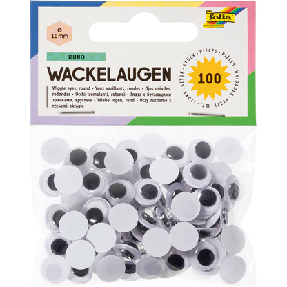 Artikelbild für folia Wackelaugen weiß 10,0 mm Ø 10,0 mm, 100 St., Artikelnummer 355283