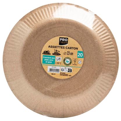 Artikelbild 2 für PROnappe Pappteller braun Ø 23,0 cm, 20 St., Artikelnummer 345726