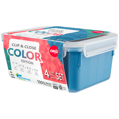 Artikelbild 3 für emsa Frischhaltedosen-Set CLIP & CLOSE blau 0,2/0,55/0,8/2,2 l, 1 Set, Artikelnummer 477287