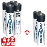 Artikelbild 1 für 4 + 2 GRATIS: ANSMANN Akkus maxE Ni-MH Micro AAA 800 mAh, 4 St. + GRATIS 2 St., Artikelnummer 536363