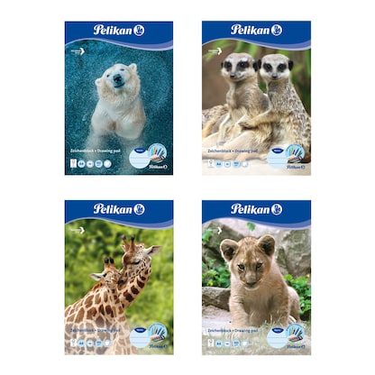 Artikelbild 2 für Pelikan Zeichenblock Zoo DIN A4 100 g/qm, 10 Blatt, 1 Block, Artikelnummer 612923