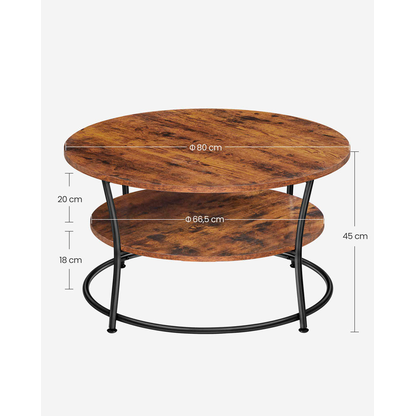 Artikelbild 7 für VASAGLE Couchtisch rund Spanplatte braun 80,0 x 80,0 x 45,0 cm, 1 St., Artikelnummer 291946