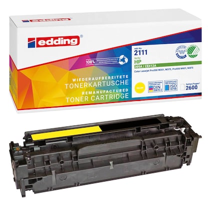Artikelbild für edding EDD-2111 gelb Toner kompatibel zu HP 305A (CE412A), Artikelnummer 284392