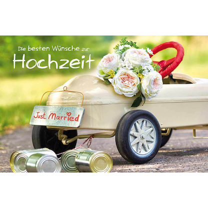 Artikelbild 2 für LUMA Glückwunschkarte Hochzeit Auto mit Dosen LU1820 DIN B6, 1 St., Artikelnummer 798383