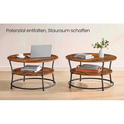 Artikelbild 6 für VASAGLE Couchtisch rund Spanplatte braun 80,0 x 80,0 x 45,0 cm, 1 St., Artikelnummer 291946