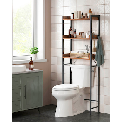 Artikelbild 5 für VASAGLE Waschmaschinenregal braun, schwarz 63,0 x 165,0 x 24,8 cm, 1 St., Artikelnummer 438529