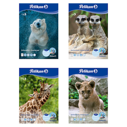 Artikelbild 2 für Pelikan Zeichenblock Zoo DIN A4 100 g/qm, 20 Blatt, 1 Block, Artikelnummer 612931