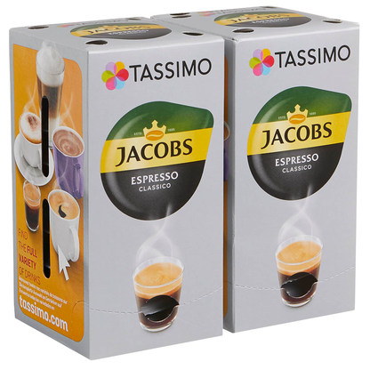Artikelbild 3 für TASSIMO JACOBS ESPRESSO CLASSICO Kaffeediscs, Arabica- und Robustabohnen kräftig, 16 Stück, Artikelnummer 971465