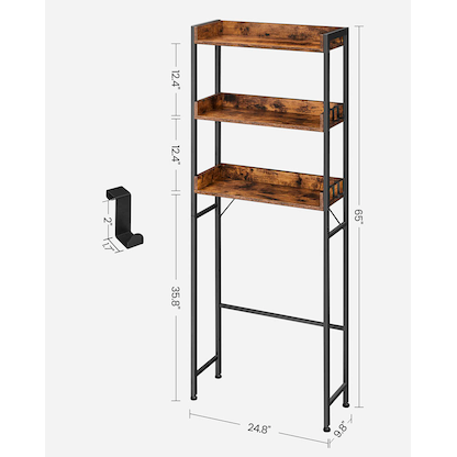 Artikelbild 2 für VASAGLE Waschmaschinenregal braun, schwarz 63,0 x 165,0 x 24,8 cm, 1 St., Artikelnummer 438529