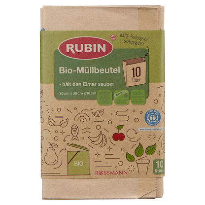 Artikelbild für RUBIN Biomüllbeutel 10,0 l braun, 10 St., Artikelnummer 212831