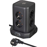 Artikelbild 1 für brennenstuhl 8-fach Steckdosenturm 2,0 m schwarz mit USB-Buchse, Artikelnummer 734339