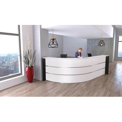 Artikelbild 4 für Kerkmann Empfangstheke BARI gebogen, weiß, anthrazit 334,0 x 182,5 x 112,0 cm, Artikelnummer 690394