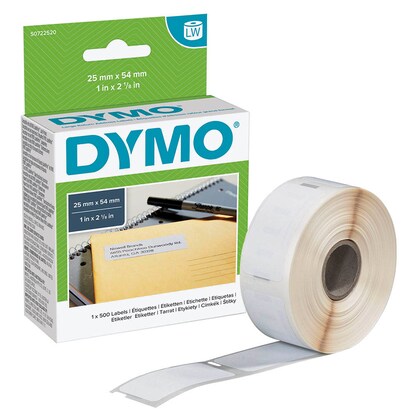 Artikelbild für DYMO Etikettenrolle für Etikettendrucker S0722520 weiß, 25,0 x 54,0 mm, 1 x 500 Etiketten, Artikelnummer 471839