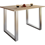 Artikelbild 1 für VCM my home Esstisch Xona sonoma-eiche rechteckig, U-Fuß silber, 80,0 x 50,0 x 76,0 cm, Artikelnummer 390437