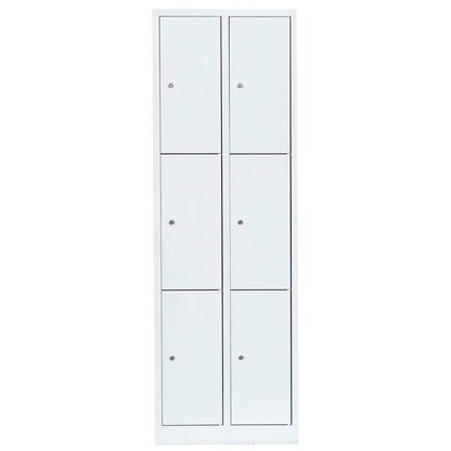 Artikelbild 2 für LÜLLMANN Schließfachschrank signalweiß 520327, 6 Schließfächer 60,0 x 50,0 x 180,0 cm, Artikelnummer 185817