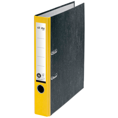 Artikelbild für VON LEITZ Ordner gelb mamoriert Karton 5,0 cm DIN A4, 1 St., Artikelnummer 635629