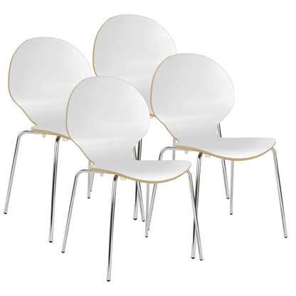 Artikelbild für Nowy Styl Schalenstühle Cafe VI weiß Holz, 4 St., Artikelnummer 472600