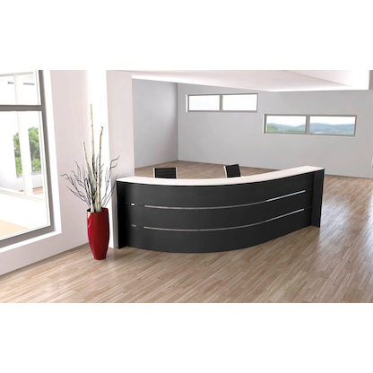 Artikelbild 5 für Kerkmann Empfangstheke BARI gebogen, anthrazit, weiß 334,0 x 182,5 x 112,0 cm, Artikelnummer 690406