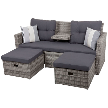 Artikelbild 2 für Garden Pleasure Loungesofa VALETTA, hellgrau Kunststoff, Metall, 7-teilig, Artikelnummer 673386