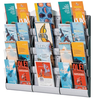 Artikelbild für PAPERFLOW Wandprospekthalter Integral alu DIN A5, DIN A6 4/8 Fächern 23,2 x 9,0 x 69,0 cm, 3 St., Artikelnummer 239364