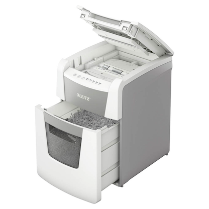 Artikelbild 5 für LEITZ IQ Autofeed Small Office 100 Aktenvernichter mit Partikelschnitt P-5, 2 x 15 mm, bis 100 Blatt, weiß, Artikelnummer 267151