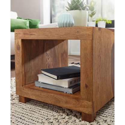 Artikelbild 5 für WOHNLING Couchtisch quadratisch Massivholz sheesham 50,0 x 50,0 x 45,0 cm, 1 St., Artikelnummer 904488