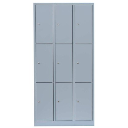 Artikelbild 3 für LÜLLMANN Schließfachschrank lichtgrau 520330, 9 Schließfächer 88,5 x 50,0 x 180,0 cm, Artikelnummer 185829