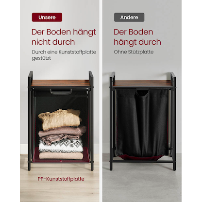 Artikelbild 6 für VASAGLE Wäschekorb braun, schwarz, 1 St., Artikelnummer 438859