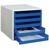 Artikelbild 1 für M&M Schubladenbox blau 30050911, DIN A4 mit 5 Schubladen, 1 St., Artikelnummer 430934