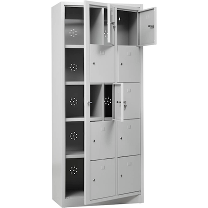 Artikelbild für Gürkan Schließfachschrank lichtgrau 107699, 10 Schließfächer 80,0 x 45,0 x 190,0 cm, Artikelnummer 562951