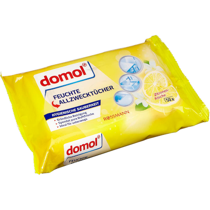 Artikelbild 2 für domol feuchte Allzweck-Reinigungstücher Citrus 1-lagig weiß, 50 Tücher, Artikelnummer 212347