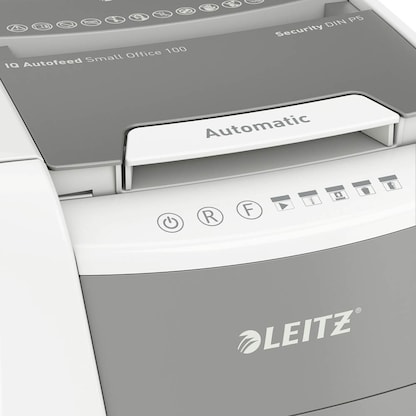 Artikelbild 6 für LEITZ IQ Autofeed Small Office 100 Aktenvernichter mit Partikelschnitt P-5, 2 x 15 mm, bis 100 Blatt, weiß, Artikelnummer 267151