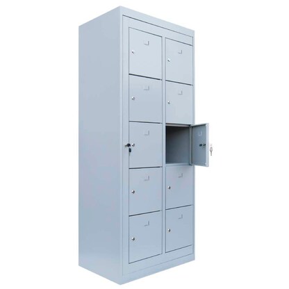 Artikelbild 2 für LÜLLMANN Schließfachschrank lichtgrau 526250, 10 Schließfächer 74,0 x 50,0 x 180,0 cm, Artikelnummer 186557