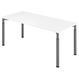 Artikelbild 1 für HAMMERBACHER Mirakel höhenverstellbarer Schreibtisch weiß rechteckig, 4-Fuß-Gestell grau 180,0 x 80,0 cm, Artikelnummer 998950