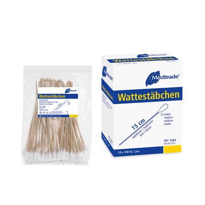 Artikelbild für Meditrade® Wattestäbchen braun, 1.000 St., Artikelnummer 566788